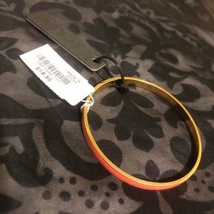 J Crew Coral Bangle Bracelet Gold Tone New
